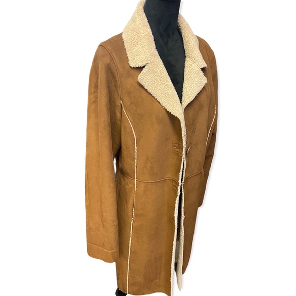 Vintage Old Navy Faux Suede Sherpa Lined Trenchcoat - Picture 13 of 13